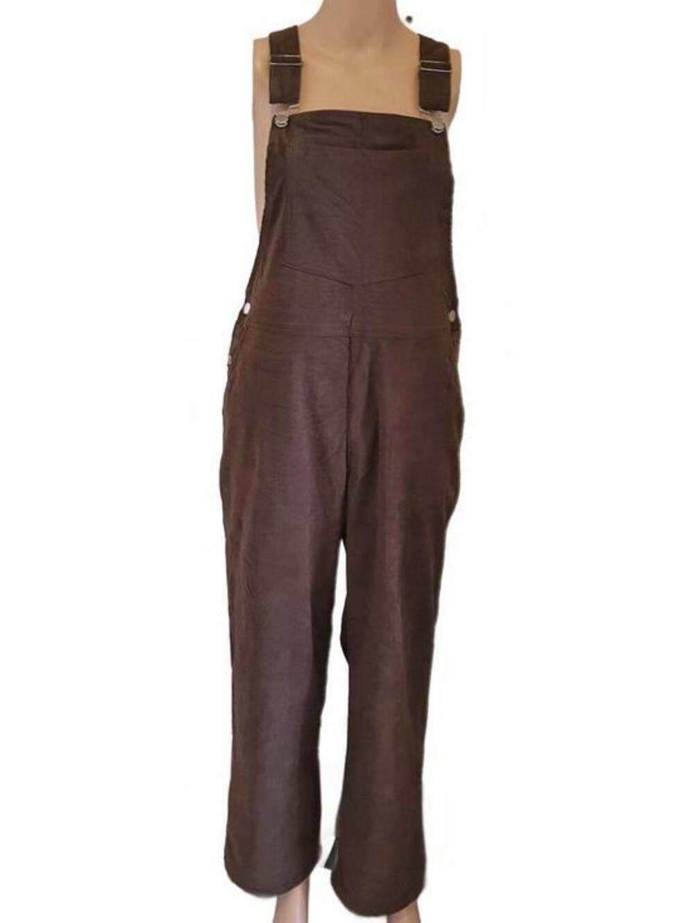 Corduroy Loose Fit Baggy Straight Straps Jumpsuit Overalls Women's Pants Size S